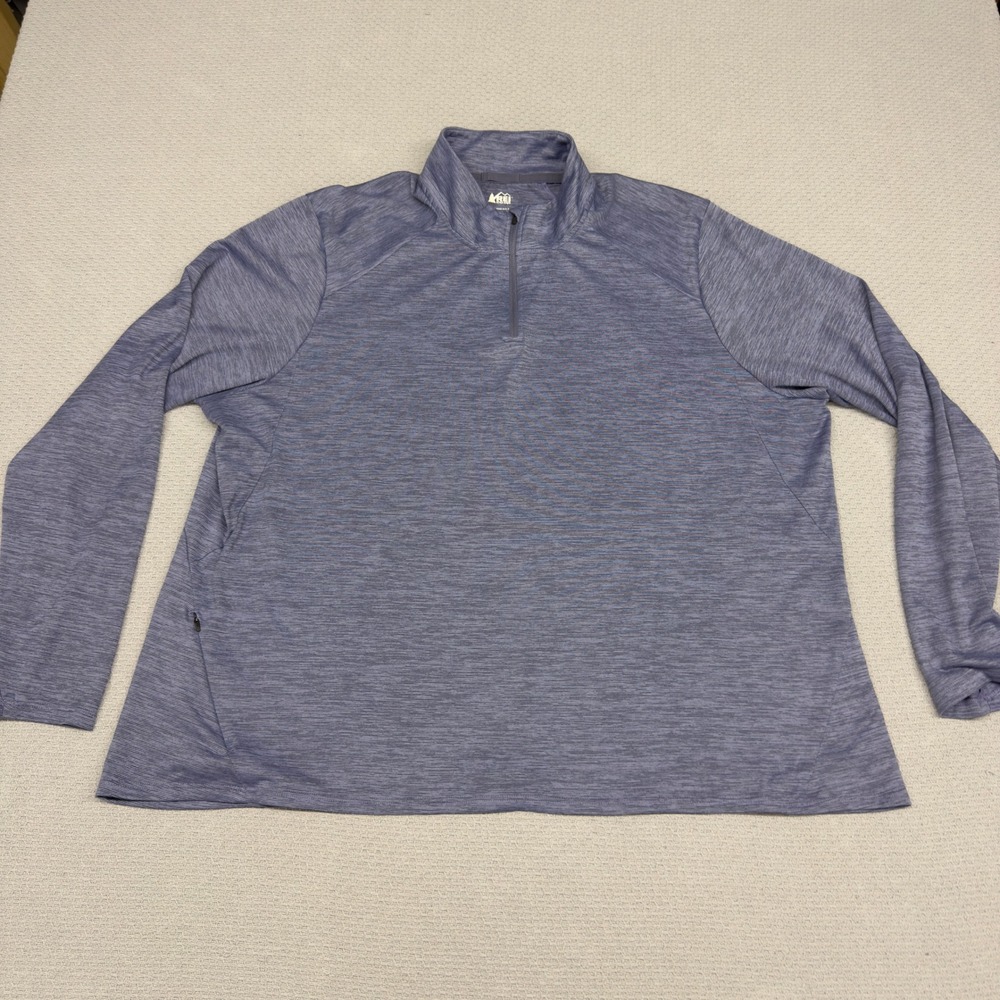 REI 1/4 Zip Pullover Womens 3XL Purple Heather Performance Thumb Holes Hiking